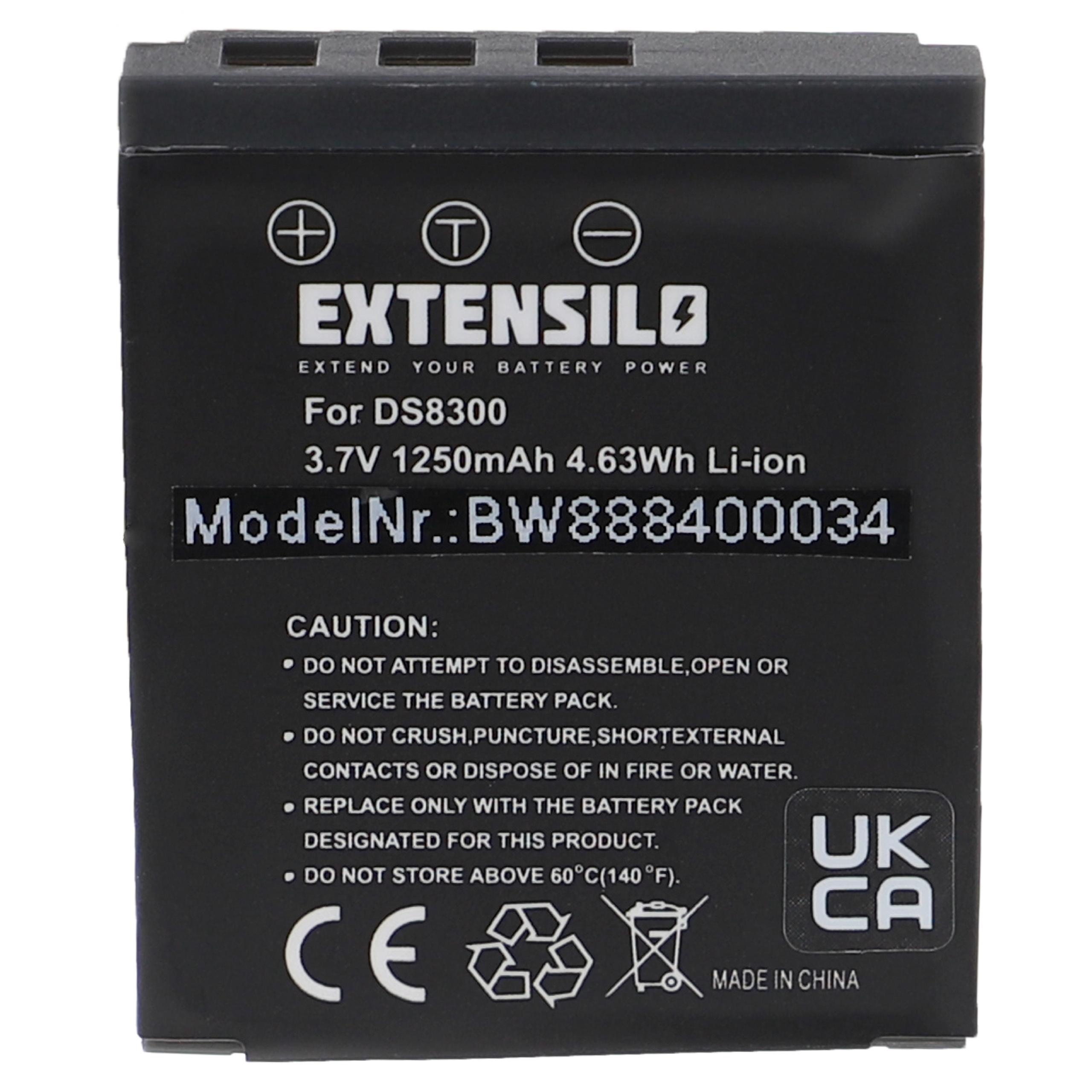 Bateria de substituição EXTENSILO 1250mAh 3.7V Li-Ion para câmaras Minox, Hitachi, Vivitar e outras