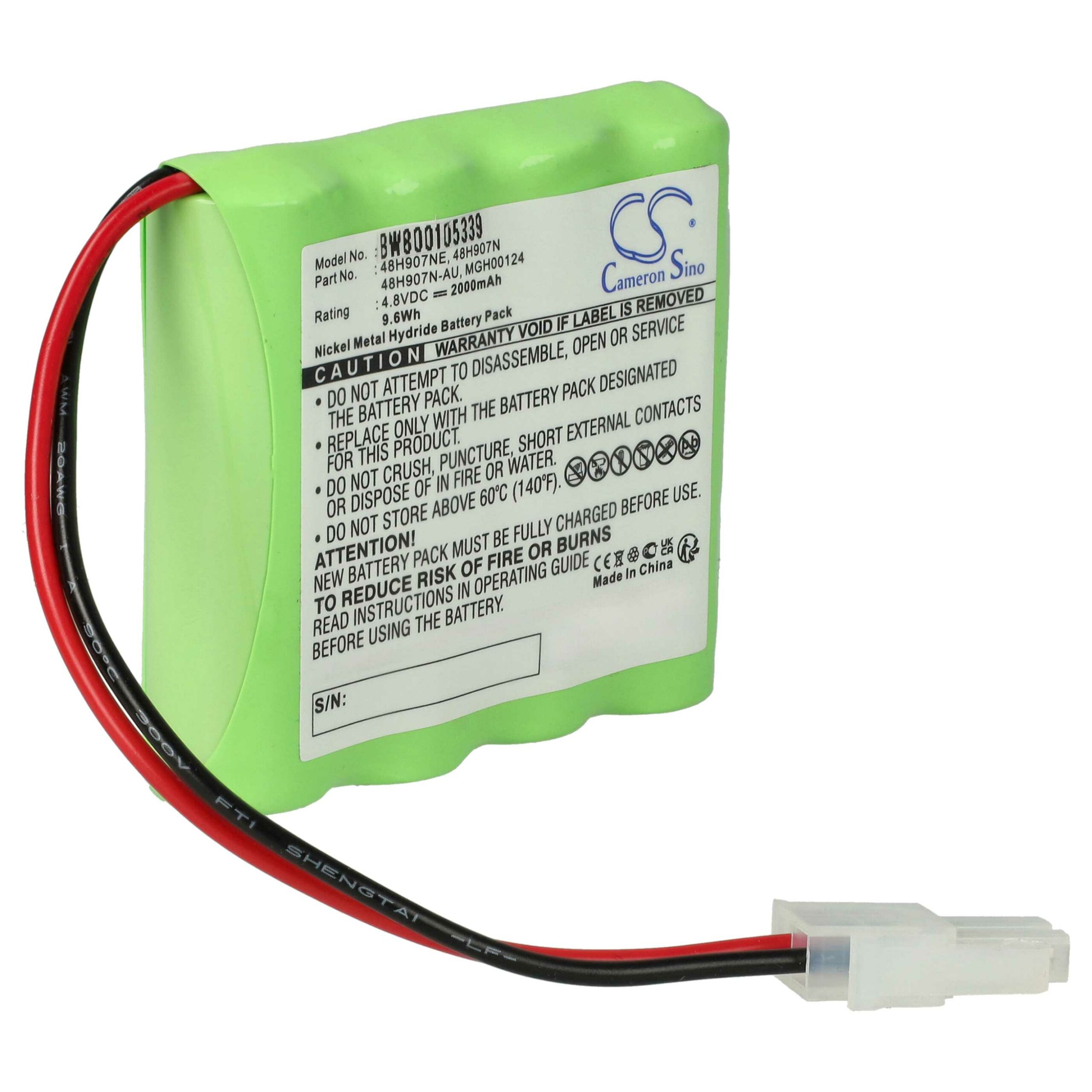 Bateria vhbw para Equipamento Médico Omron 48H907N-AU, 48H907N, MGH00124 - 2000 mAh 4.8 V NiMH
