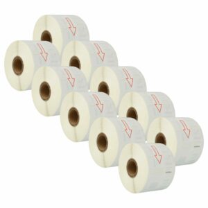 10x Rolo de Etiquetas vhbw compatível com Dymo 11354 - 57 mm x 32 mm