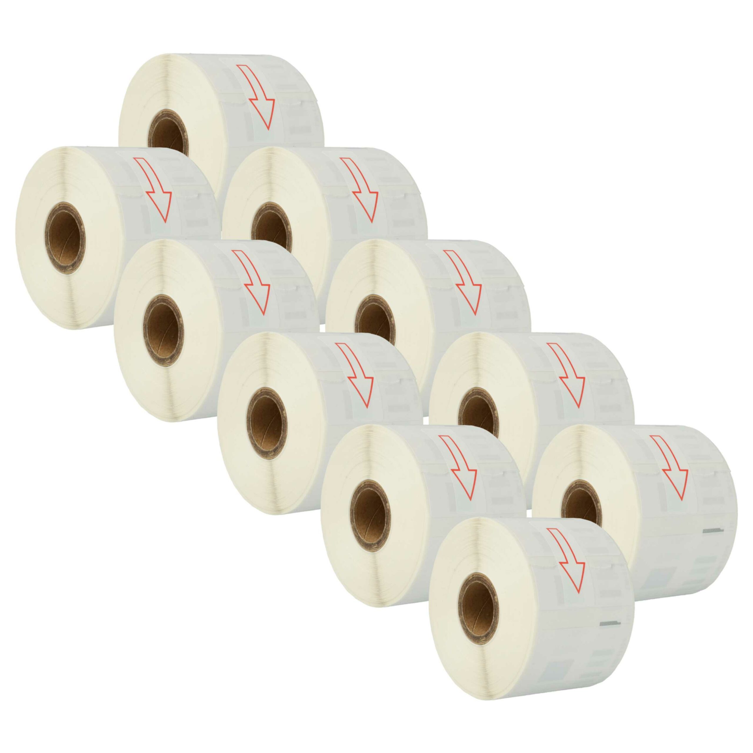 10x Rolo de Etiquetas vhbw compatível com Dymo 11354 - 57 mm x 32 mm
