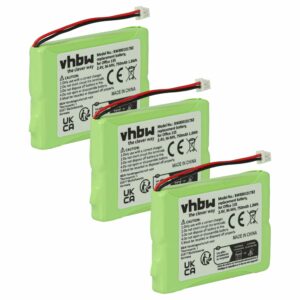 Bateria de Substituição vhbw para Telefone Ascom (750 mAh, 2.4 V) - Pack de 3