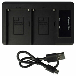 Carregador de Baterias Micro-USB + USB-C com Cabo vhbw para Câmaras Digitais Grundig, AML, Hitachi, JVC