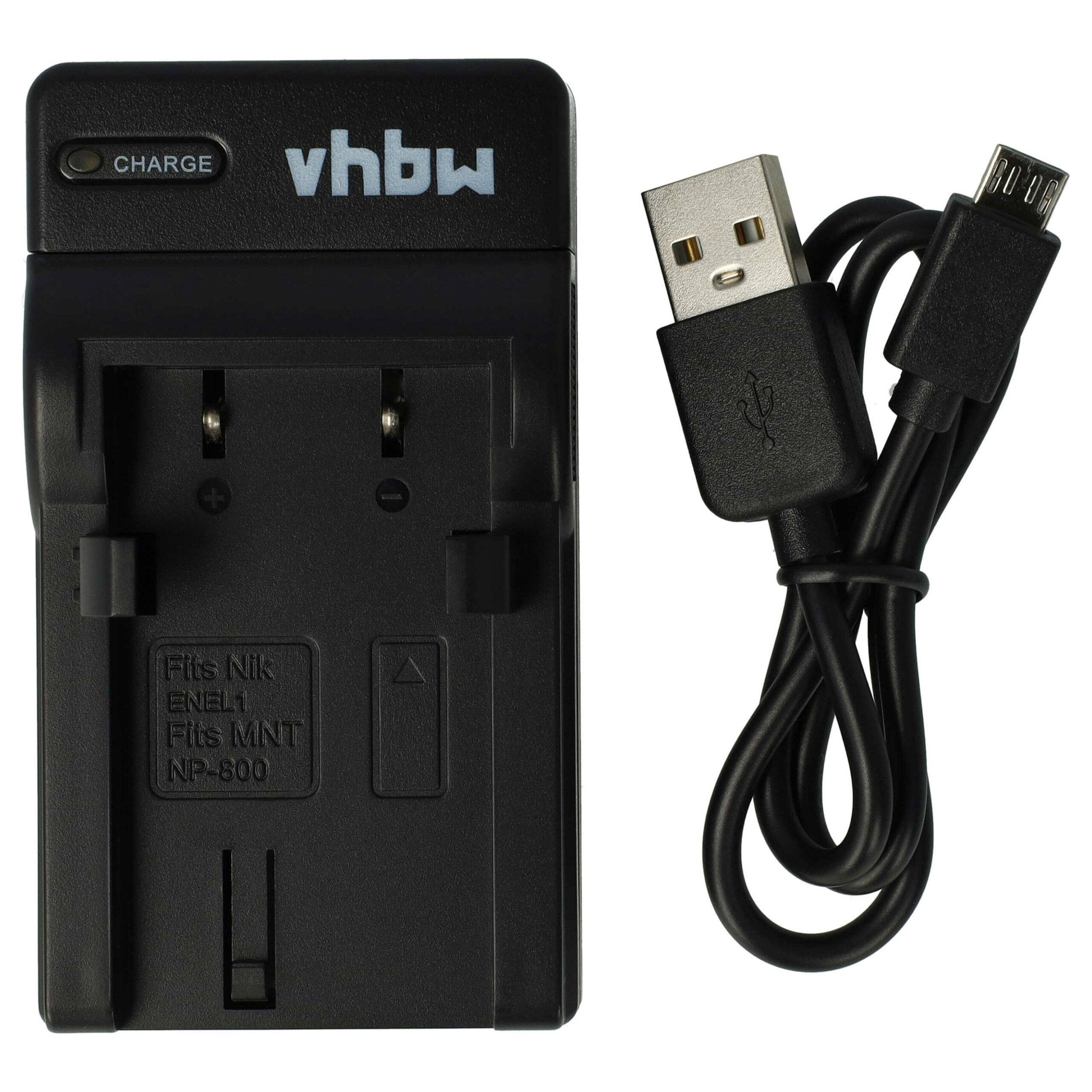 Carregador USB-C com Cabo para Baterias Nikon, Minolta e Câmaras Digitais - 0.5 A vhbw