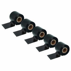 5x Rolo de Ribbon de Transferência Térmica para Godex, Printronix, TSC, Valentin - 60 mm x 300 m, Resina de Cera