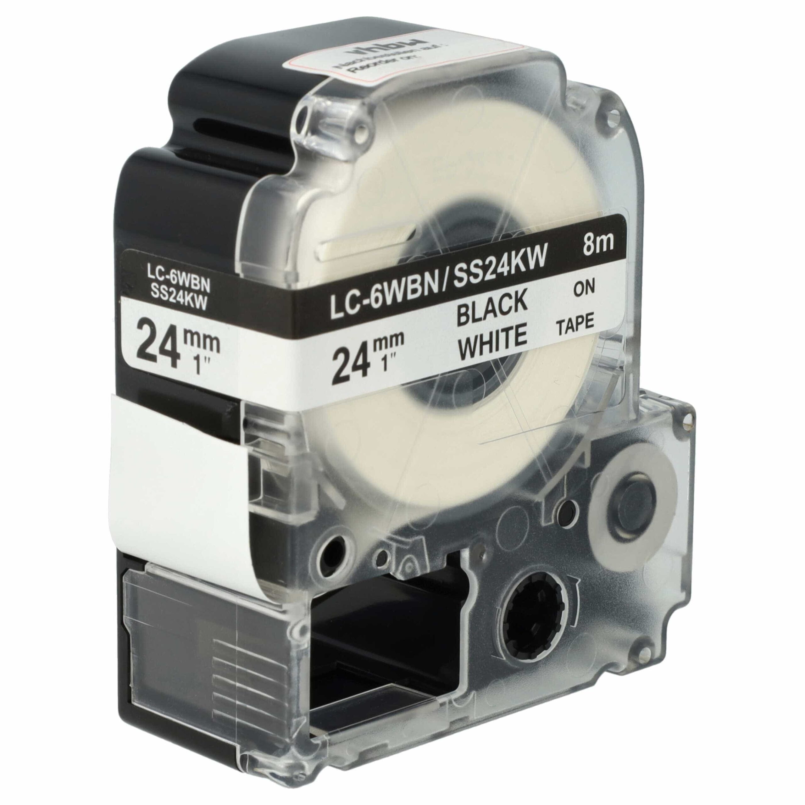 Pack 5x Fita Etiquetadora vhbw para Epson LC-6WBN - 24 mm Preto sobre Branco - Image 3
