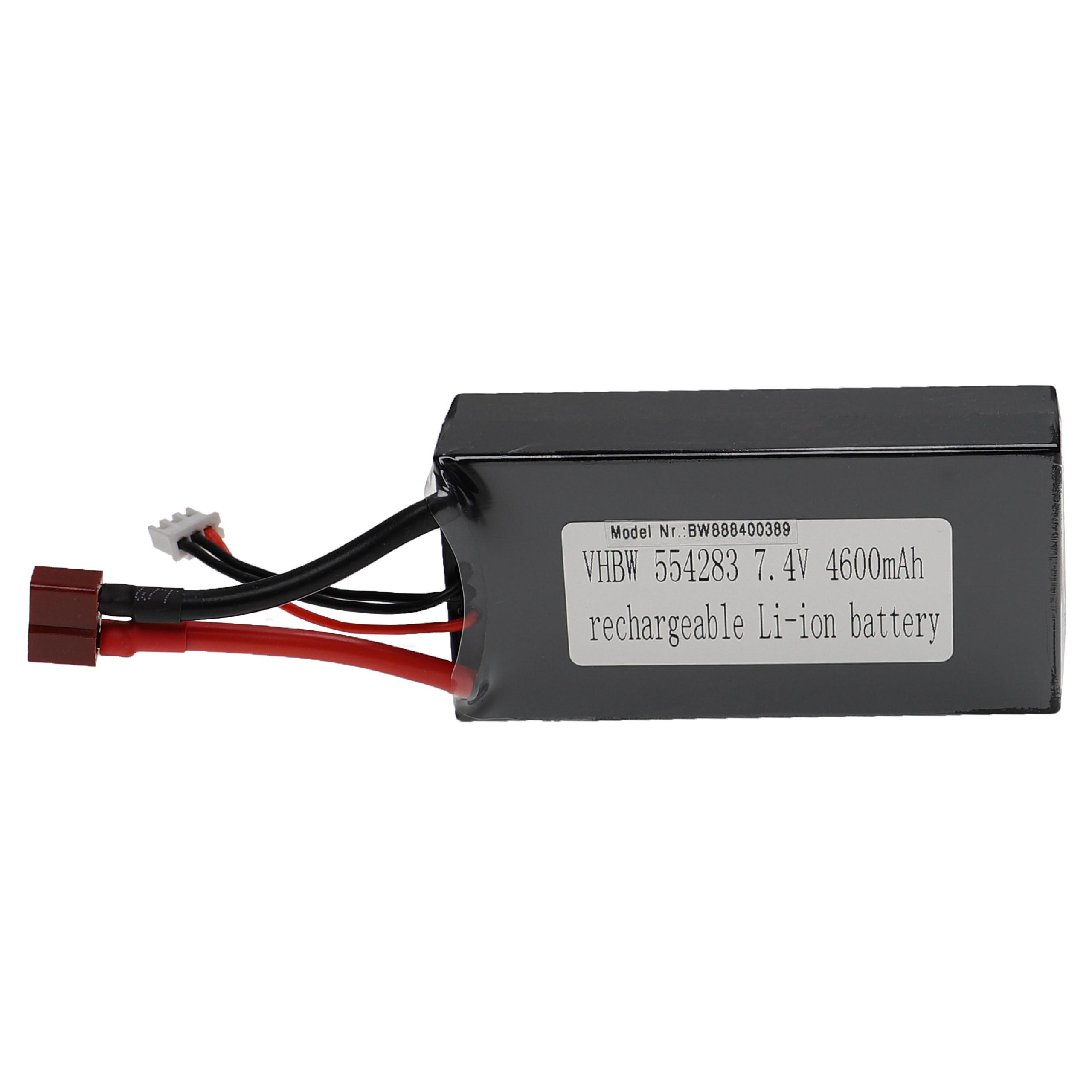 Bateria vhbw 4600 mAh 7.4 V Li-polymer com Conector T-plug