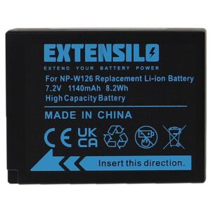 Bateria EXTENSILO para Fujifilm NP-W126/NP-W126s - 1140mAh, 7.2V, Li-Ion