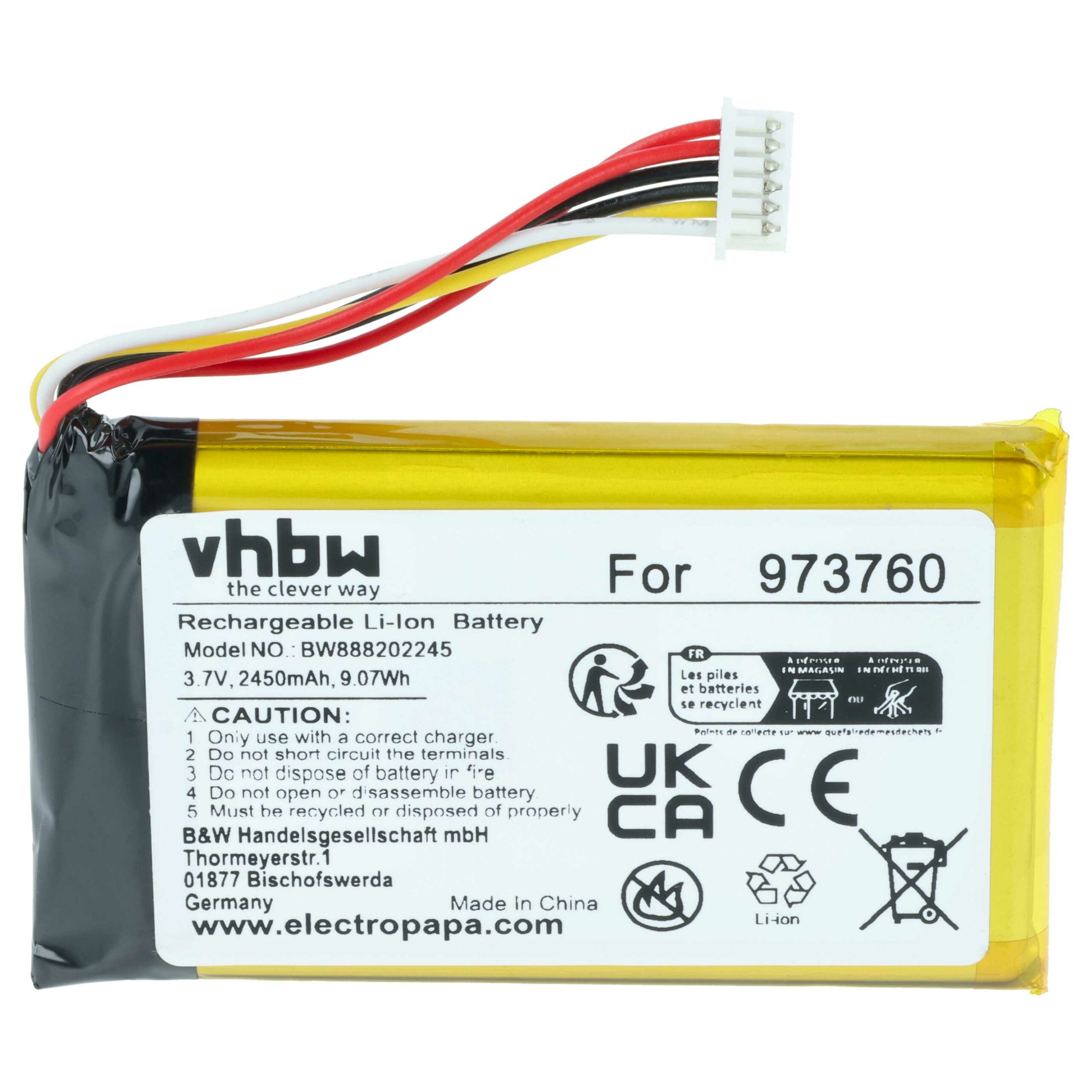 Bateria para Comando Remoto de Drone DJI 973760 2450mAh, 3.7V vhbw - Image 3