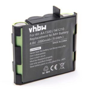 Bateria vhbw compatível com Compex Edge, Energy, Fit - 2000 mAh 4.8 V NiMH