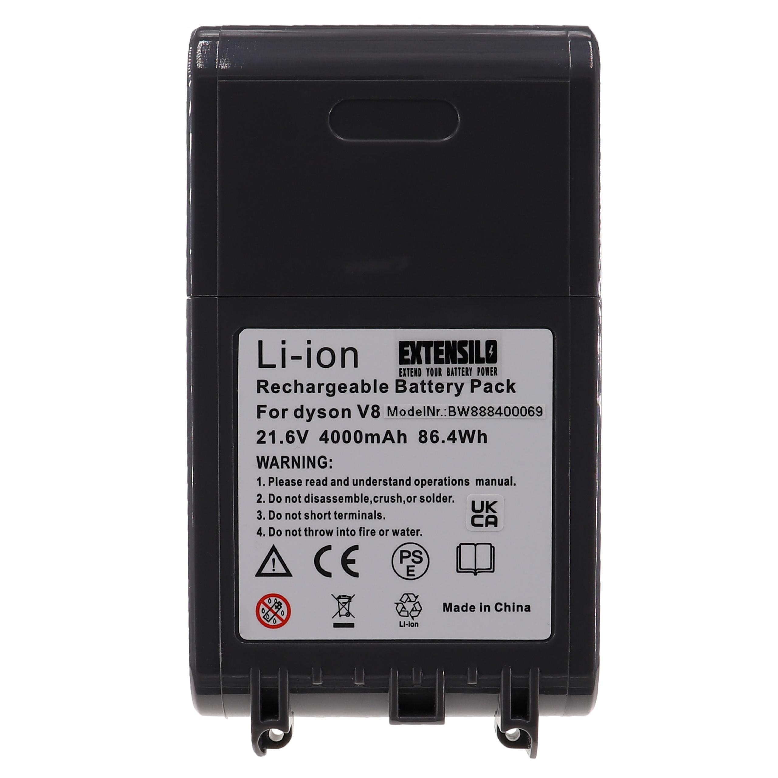 Bateria EXTENSILO compatível com Dyson 215967-01/02, 215681, 967834-07, 967834-02, 215866-01/02 - 21.6V, 4000mAh, Li-Ion - Image 2