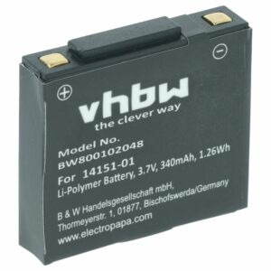 Bateria para Auscultador Wireless vhbw compatível com GN Netcom AHB602823, 2901-249, 14151-02, 14151-01 - 340 mAh 3.7 V Li-polymer