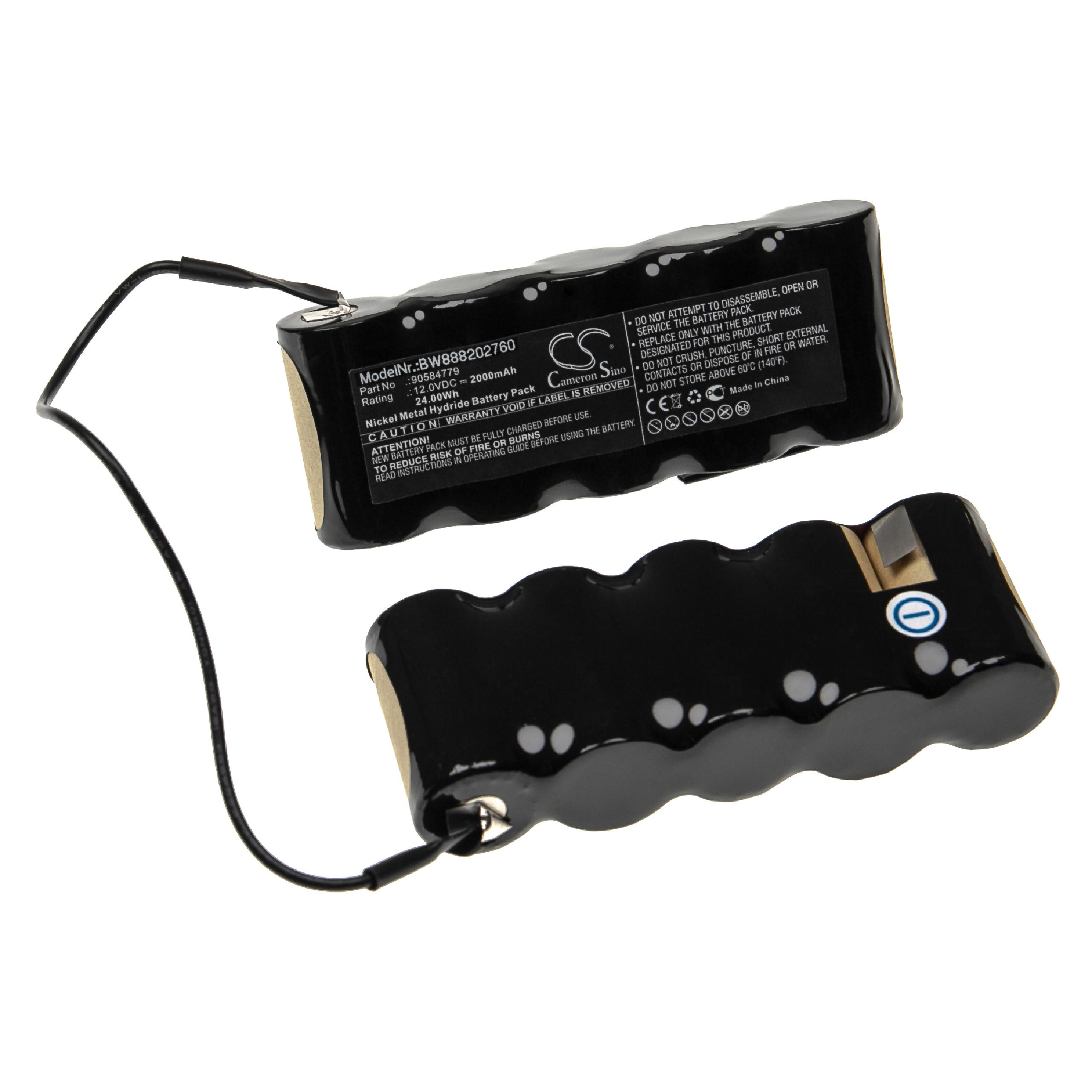 Bateria vhbw 12V 2000mAh NiMH compatível com Black & Decker 90584779 - Image 2