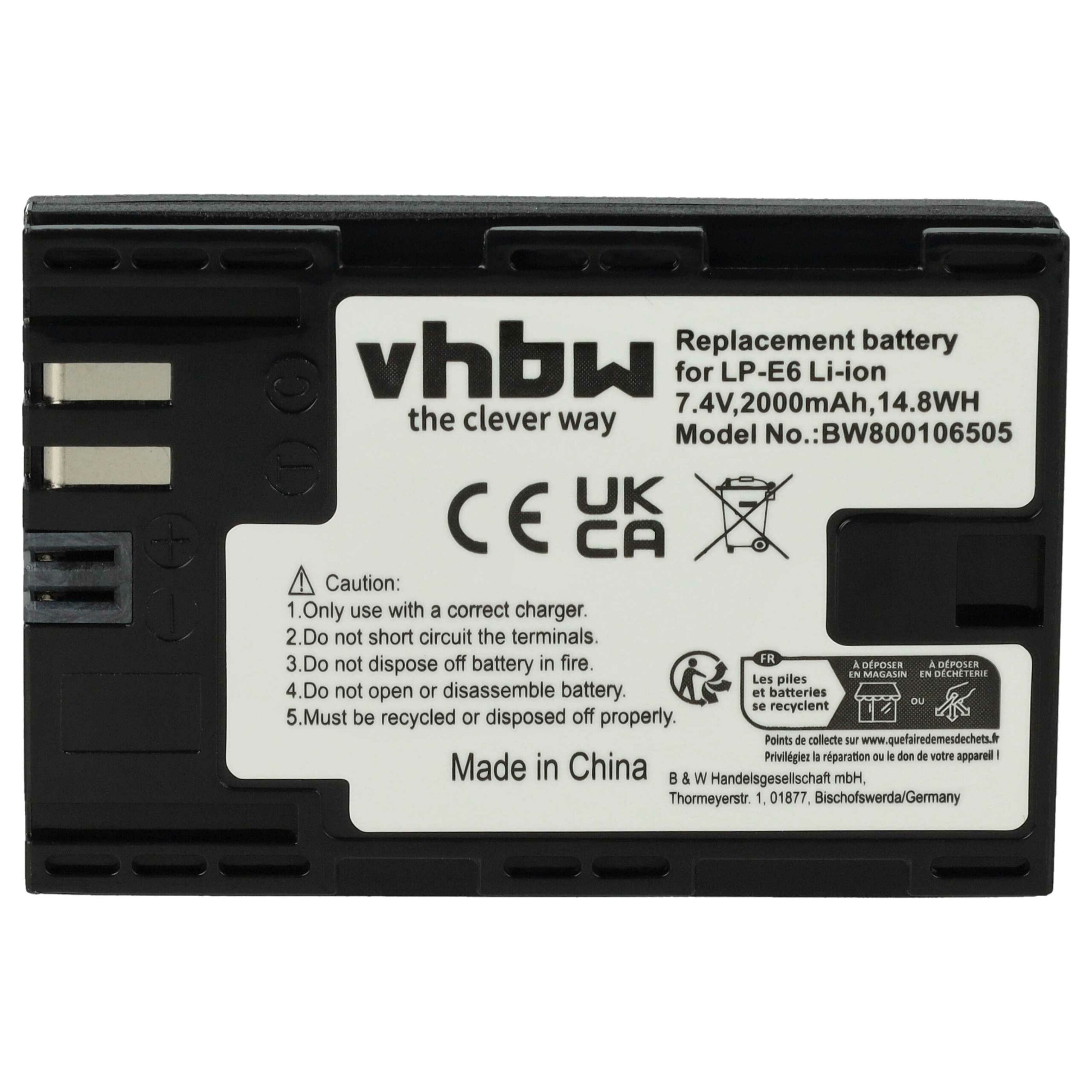 2x Bateria compatível Canon LP-E6 - 2000mAh, 7.2V, Li-Ion com chip de informação - Image 3