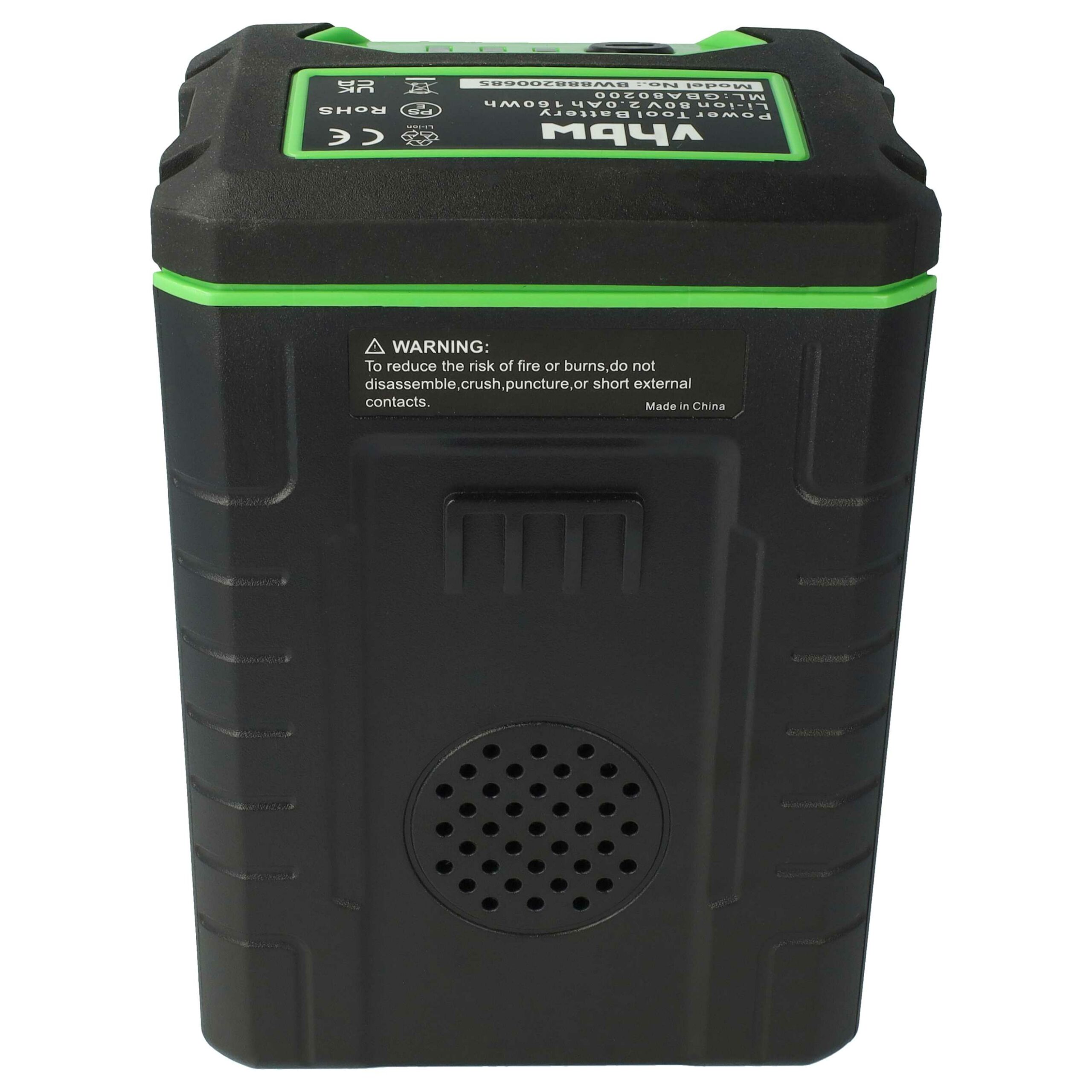 2x Bateria substitui Greenworks 2901307, 80V Max, 2901302, 2902407, 2901207 - 2000 mAh 80 V Li-Ion, preta - Image 2