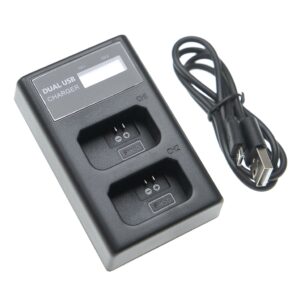 Carregador de Bateria Micro-USB + USB-C com Cabo para Sony NEX-3 - vhbw
