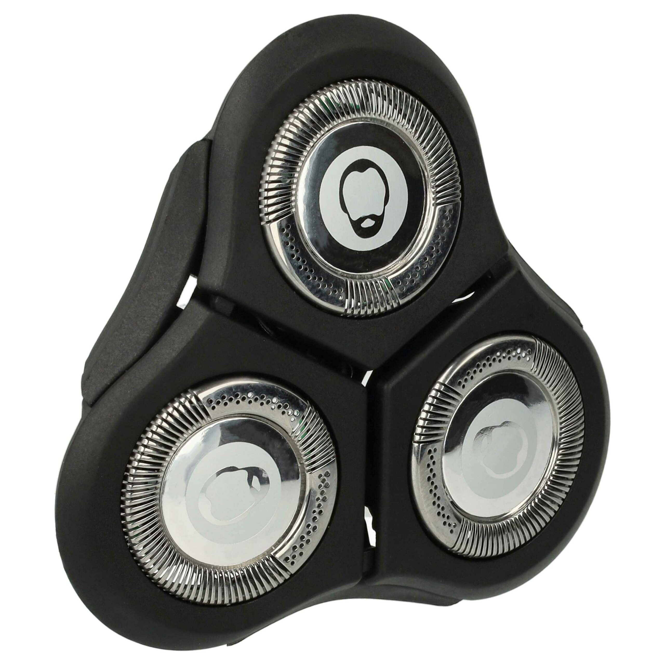 Cabeça de Corte Compatível com Philips RQ11 - vhbw (Preto/Prata)