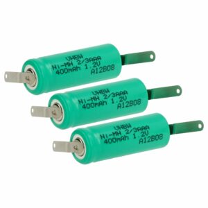 Bateria NiMH 2/3AAA 400 mAh 1.2V vhbw - Pack de 3 unidades para modelos radiocomandados