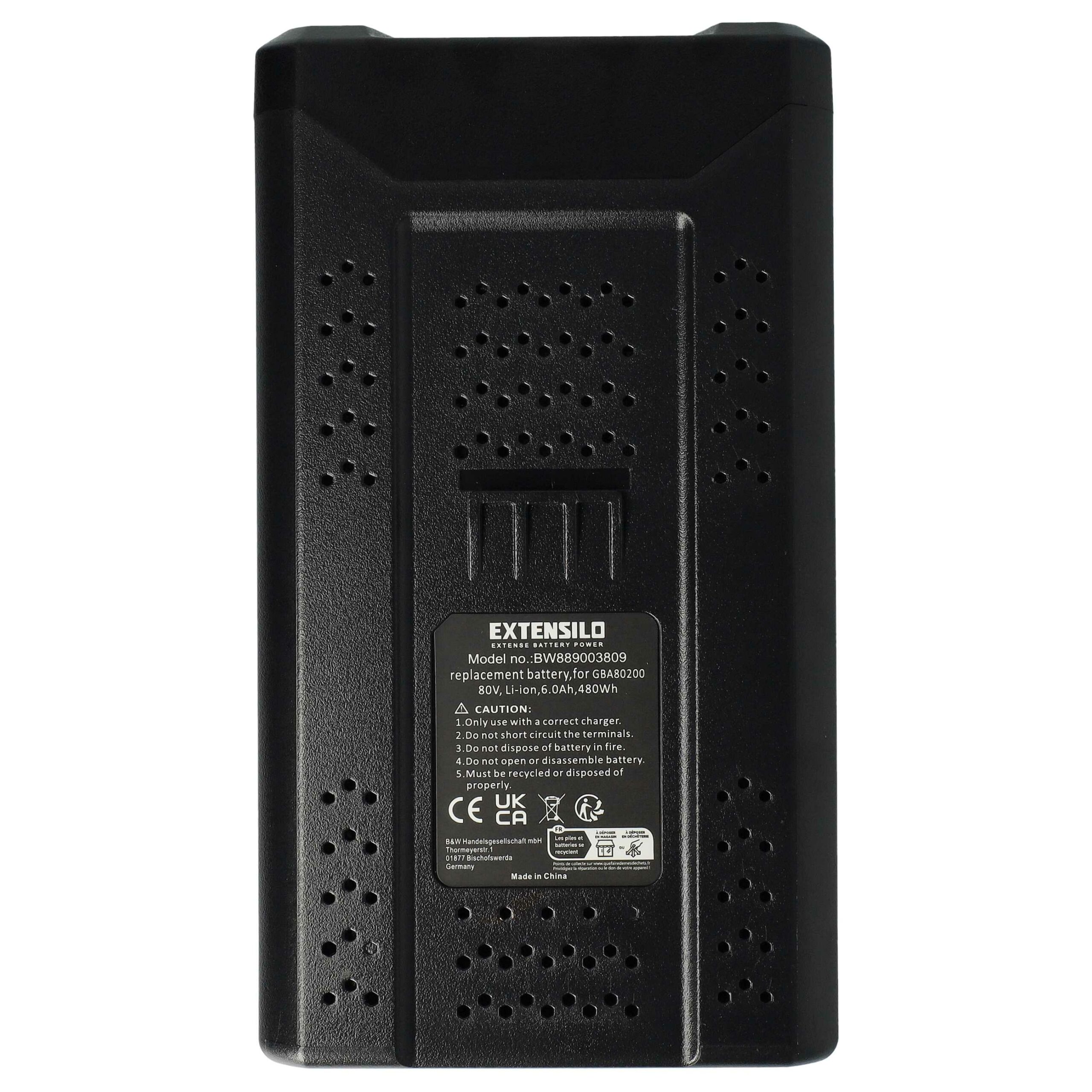 Bateria EXTENSILO compatível com Greenworks 2901307, 2901302, 2902407, 2901207 - 6000 mAh, 80 V, Li-Ion - Image 3