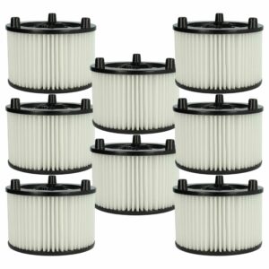 8x Filtro de Cartucho Compatível Bosch 2609256F35 para Aspiradores Bosch, Branco