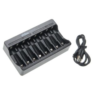 Carregador vhbw 8 Posições Micro USB para Baterias AA e AAA Li-Ion