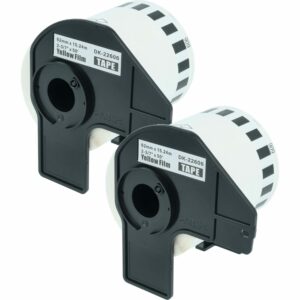 2x Rolo de Etiquetas compatível com Brother DK-22606 - Premium 62 mm x 15,24 m + Suporte