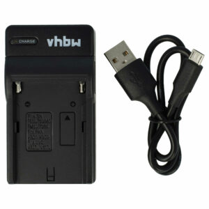 Carregador de Bateria USB-C + Cabo USB-C para Hitachi, JVC, Panasonic, RCA e outras Câmaras Digitais - 0,5 A