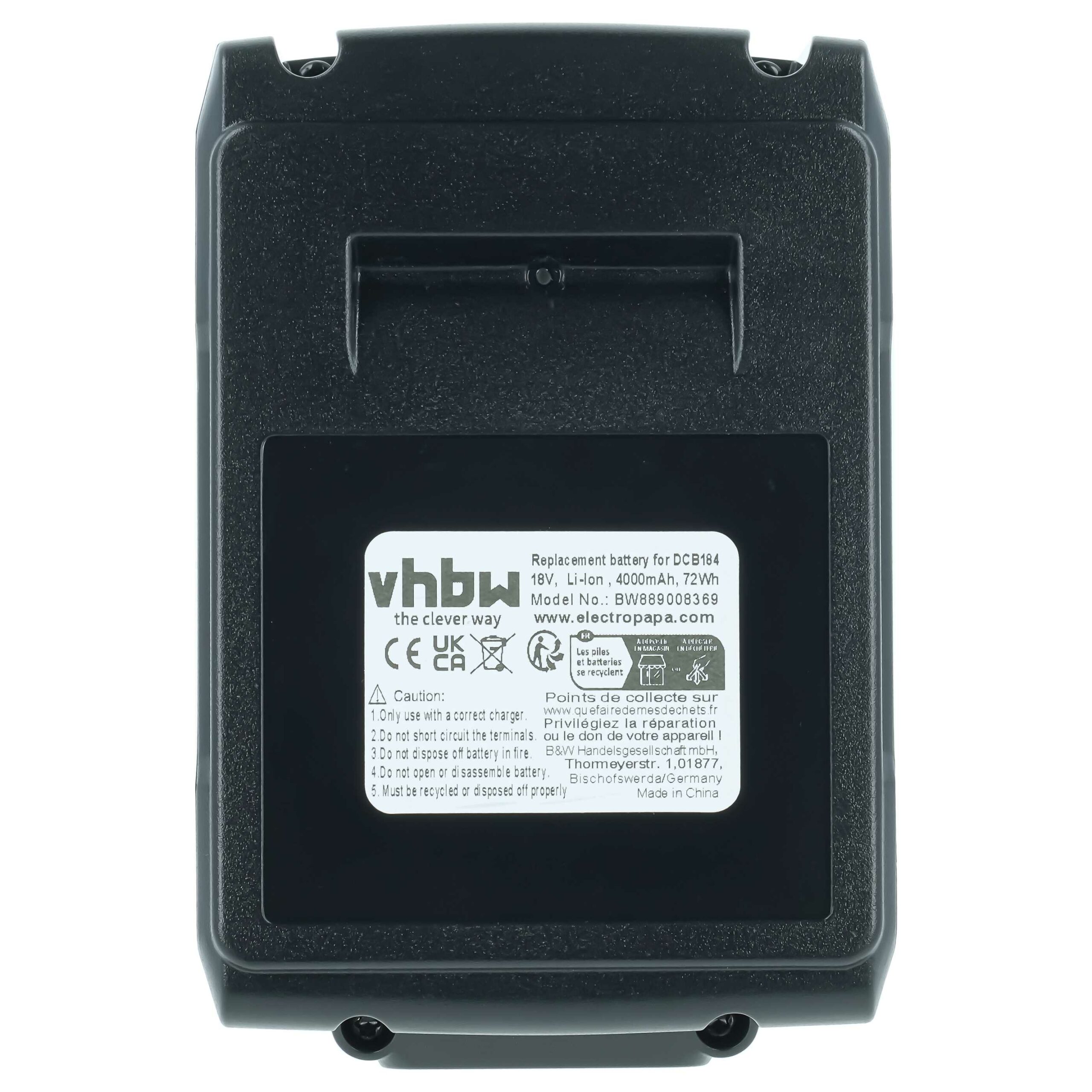 Bateria vhbw para Dewalt DCB182, DCB180, DCB181-XJ, DCB181 - 18 V, 4000 mAh, Li-Ion - Image 3