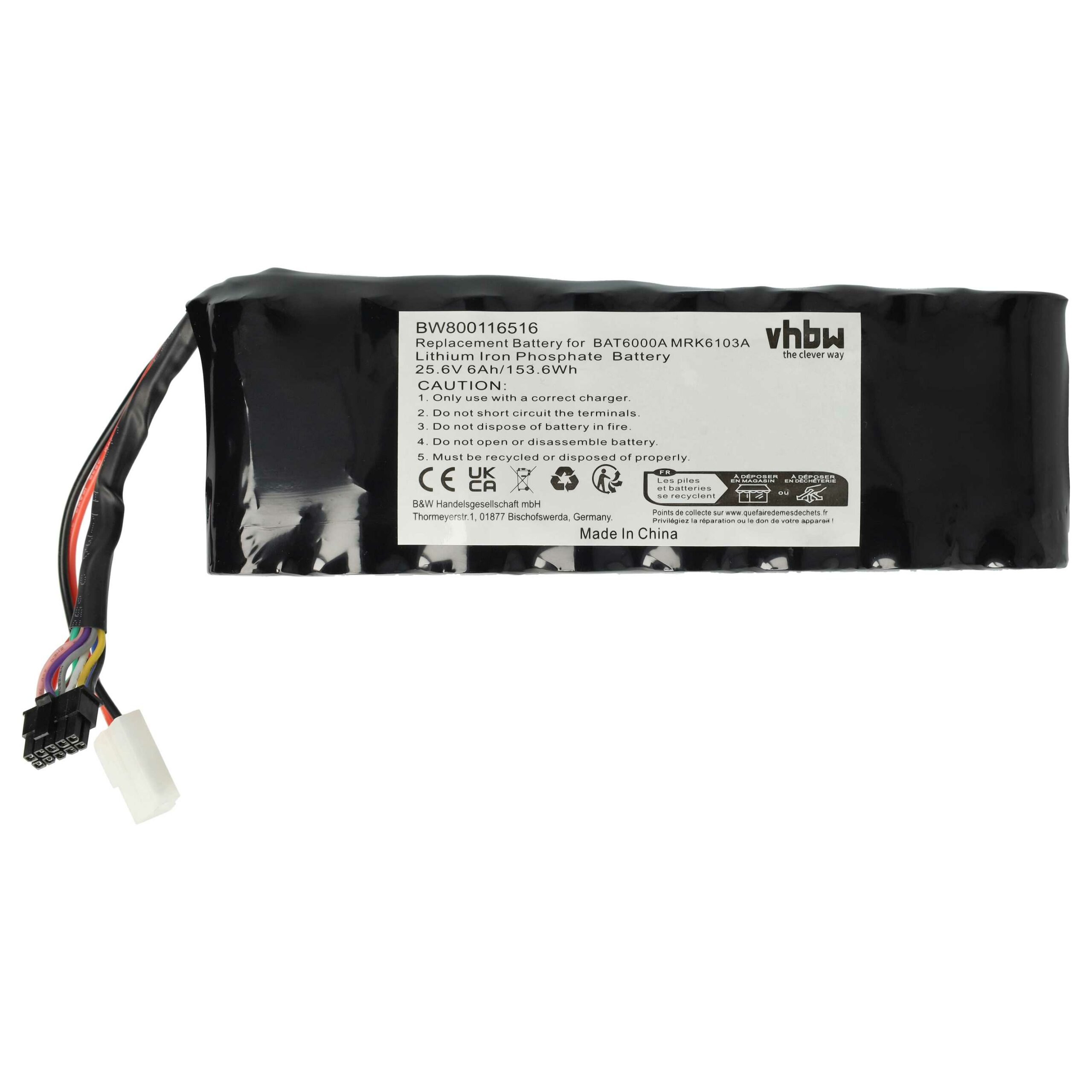 Bateria vhbw 6000mAh 25.6V Li-ion para Wolf Garten / Robomow / Cub Cadet (MRK6103A, MRK6105A, BAT6001B, BAT6000A, BAT6000C) - Image 3