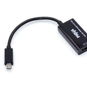 Adaptador MHL vhbw - Micro USB para HDMI (18 cm) para Smartphones e Tablets
