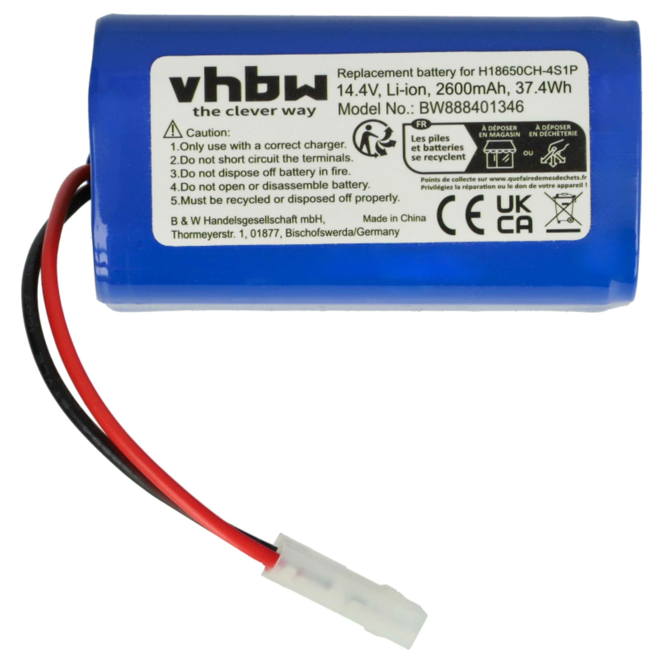 Bateria vhbw para Xiaomi H18650CH-4S1P - Panasonic, Phicomm e outros - 2600mAh, 14.4V, Li-Ion - Image 3