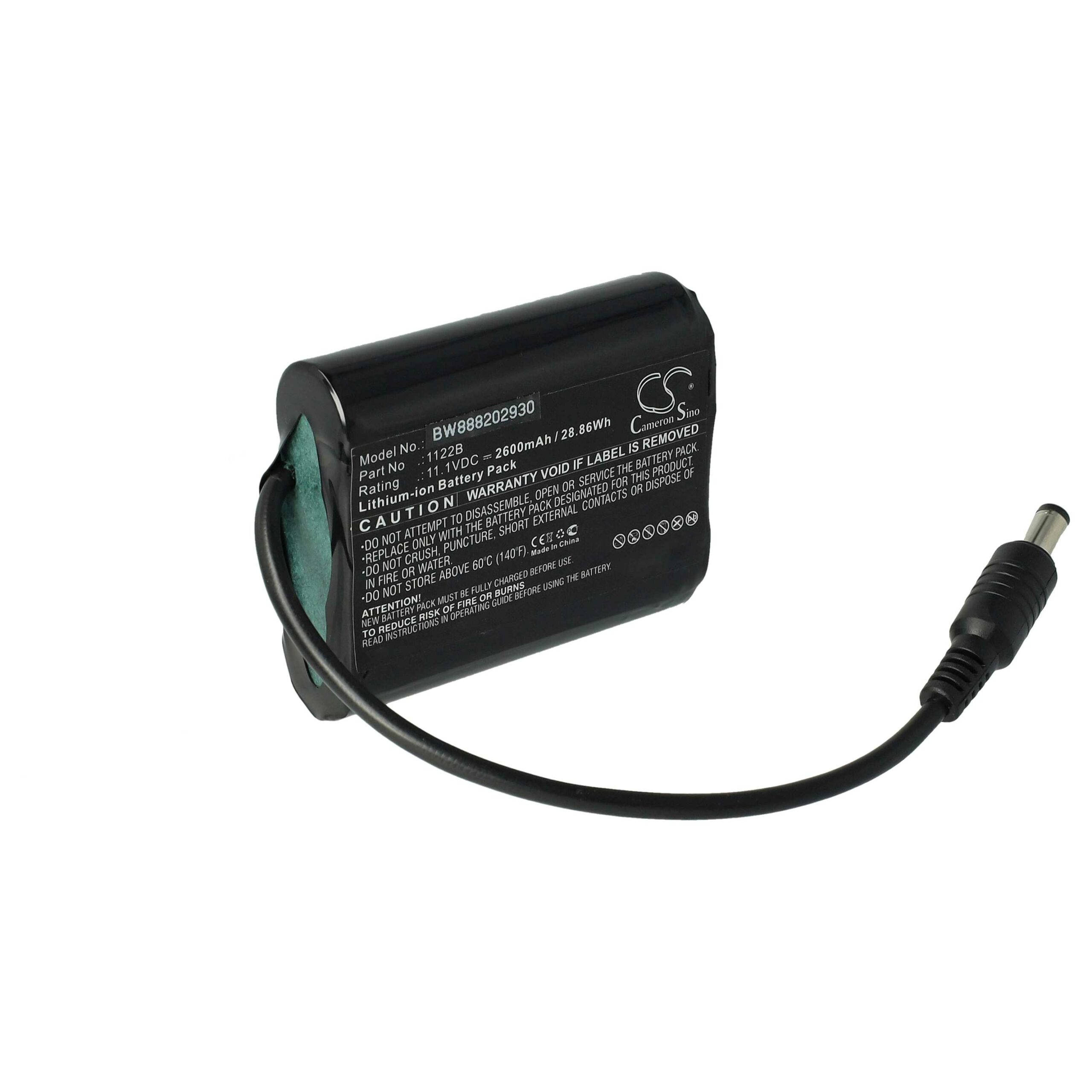 Bateria para Luvas Aquecidas Venture Heat 1122B - 2600 mAh 11.1 V Li-Ion vhbw