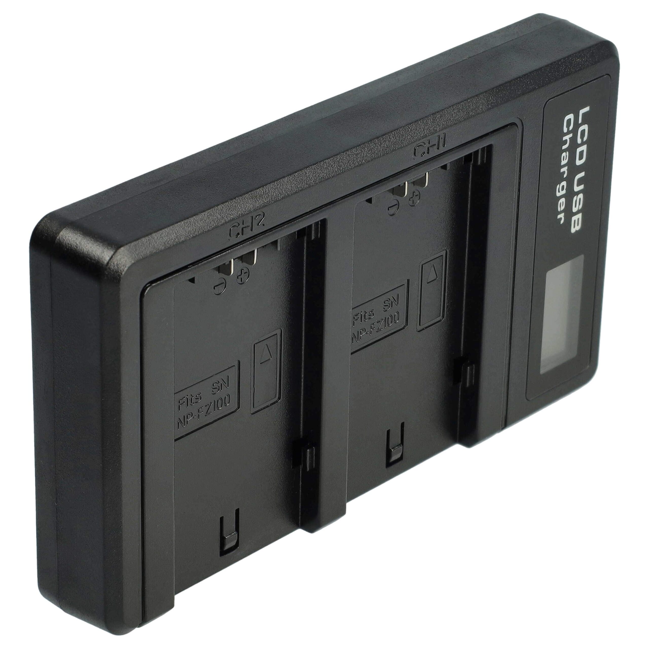 Carregador de Baterias Micro-USB + USB-C vhbw para Câmaras Sony (substitui BC-QZ1) - Image 3
