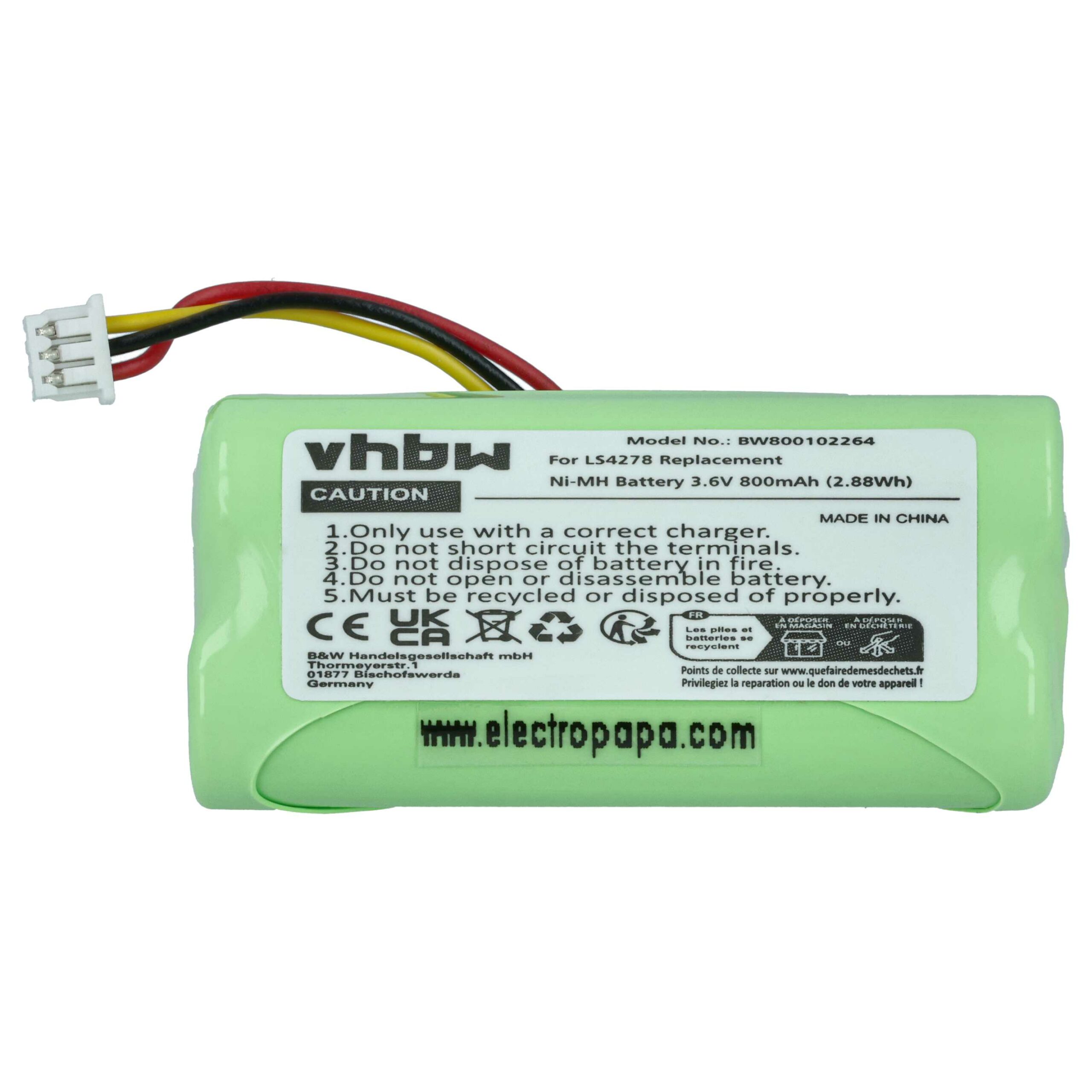 2x Bateria Compatível com Symbol Barcode Scanner POS - 82-67705-01, BTRY-LS42RAAOE-01 - 800 mAh 3.6 V - Image 3