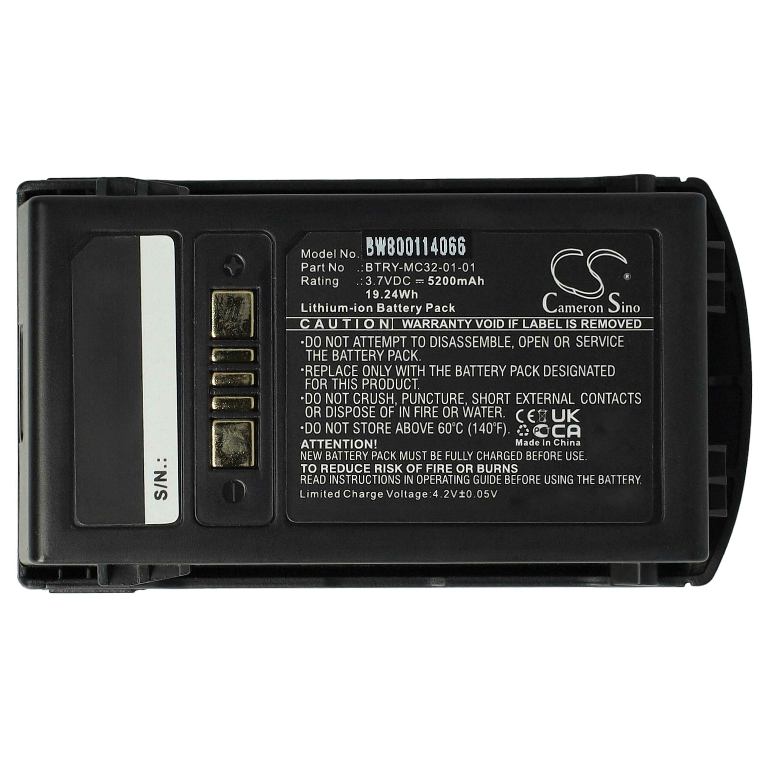 Bateria vhbw compatível com Motorola / Zebra 82-000012-01, BT-000375 - 5200 mAh, 3.7 V - Image 3
