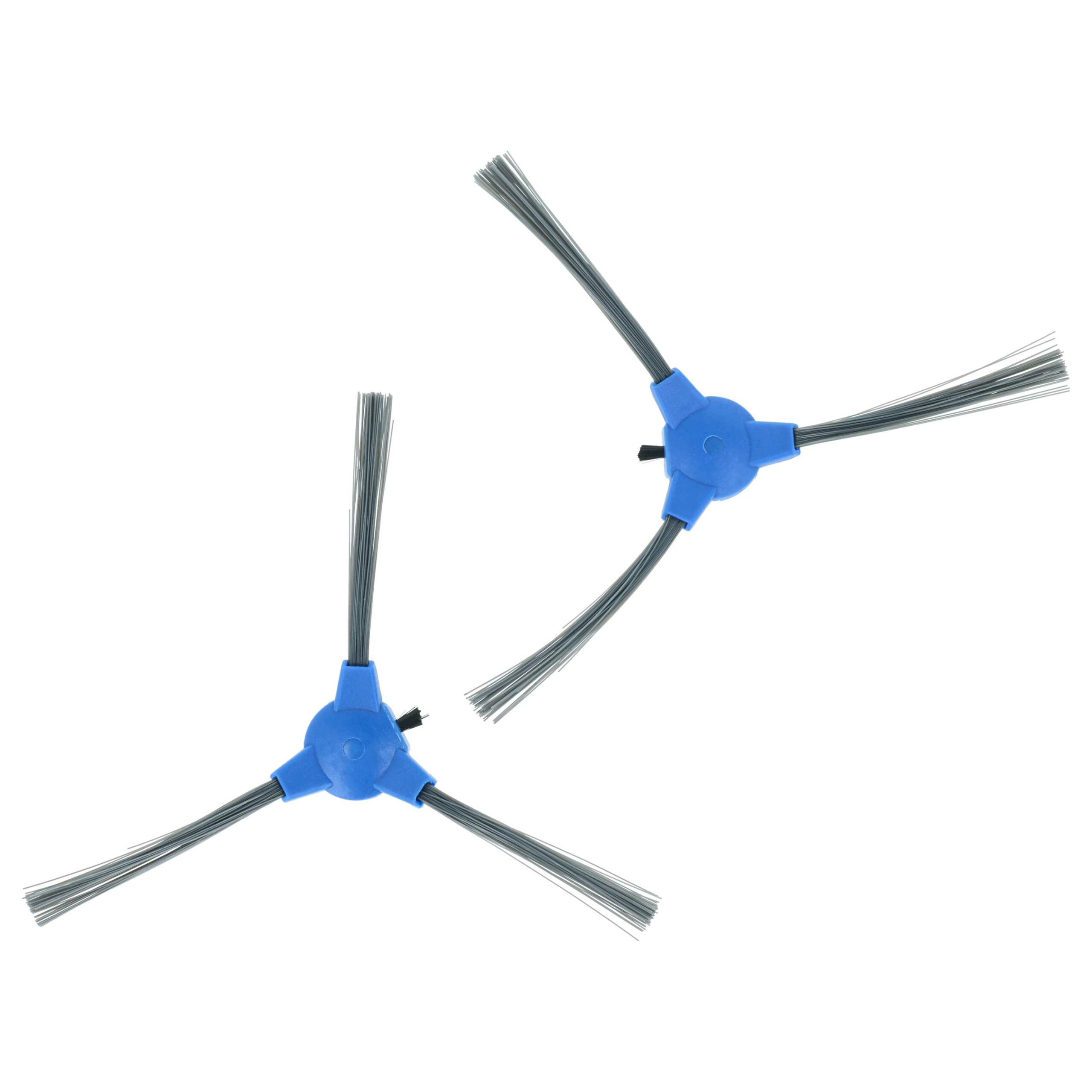 4x Escova Lateral para Eufy, Tesvor 11S e Aspiradores Robôs - 3 Braços, Preto, Cinzento, Azul - Image 3