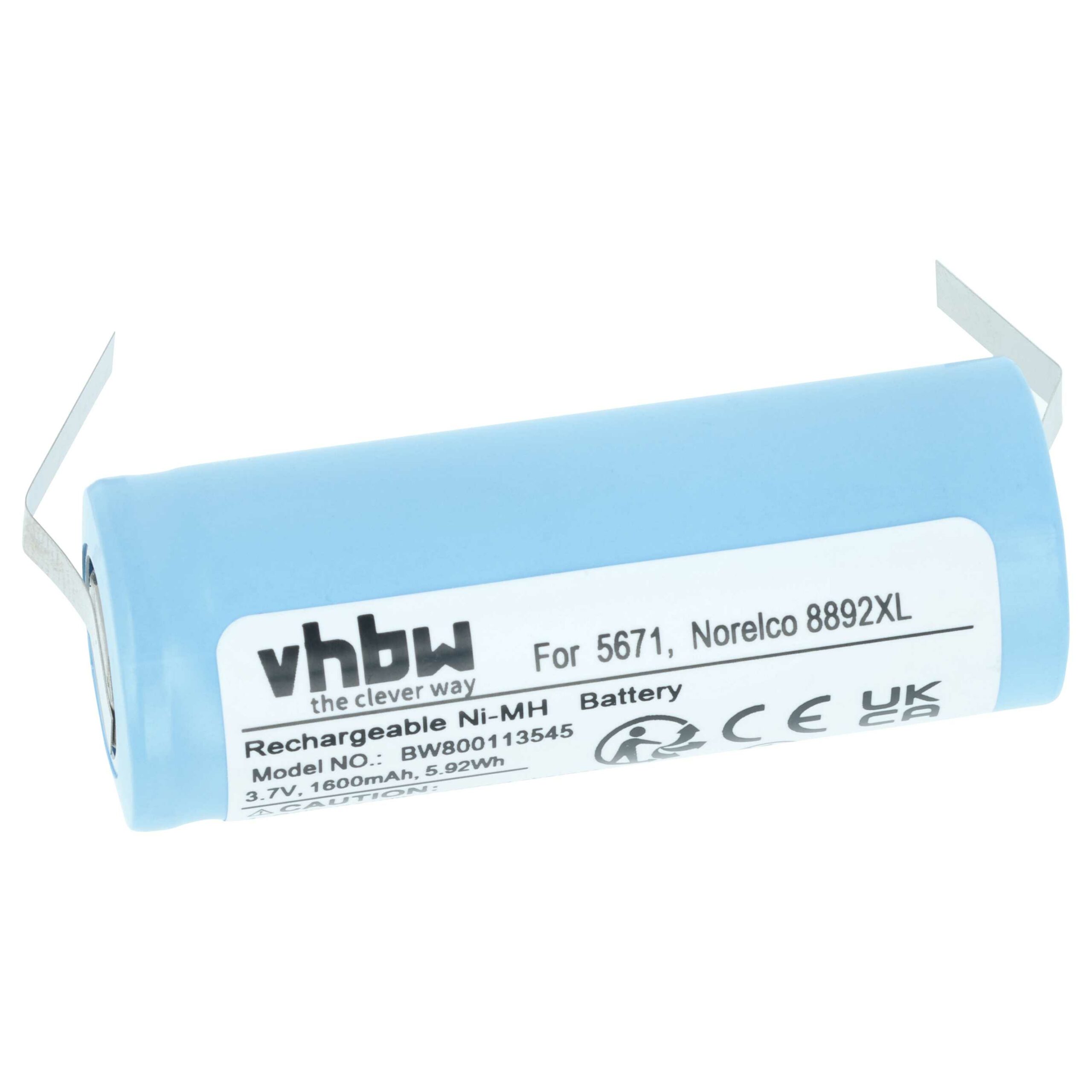 Bateria para Máquina de Barbear Elétrica vhbw - Compatível com 15038, 3611290, 3606410 - 1600 mAh 3.7 V Li-Ion