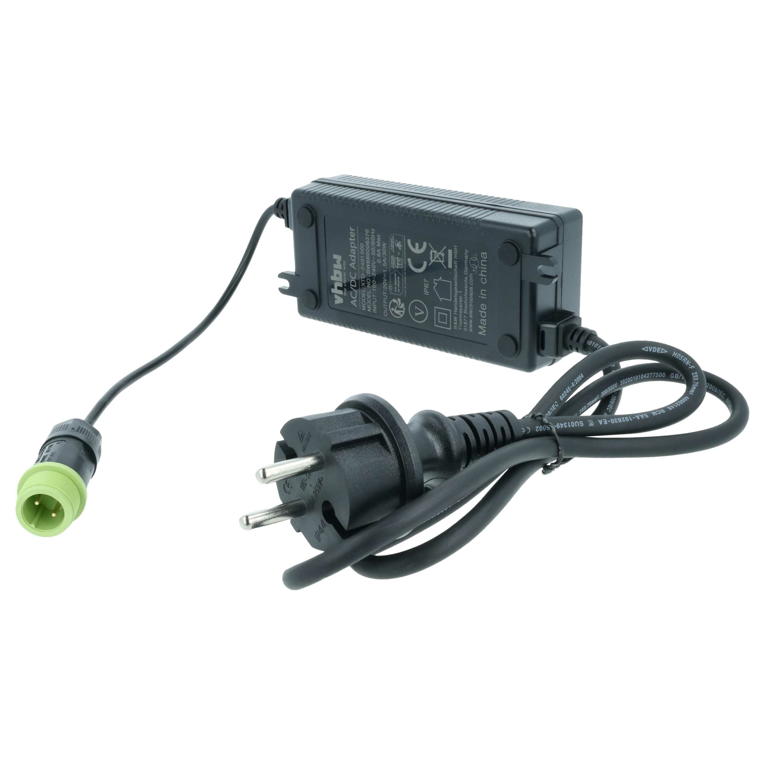 Adaptador de Alimentação de Corrente Alternada vhbw para Estação de Carregamento Worx WA3750.1