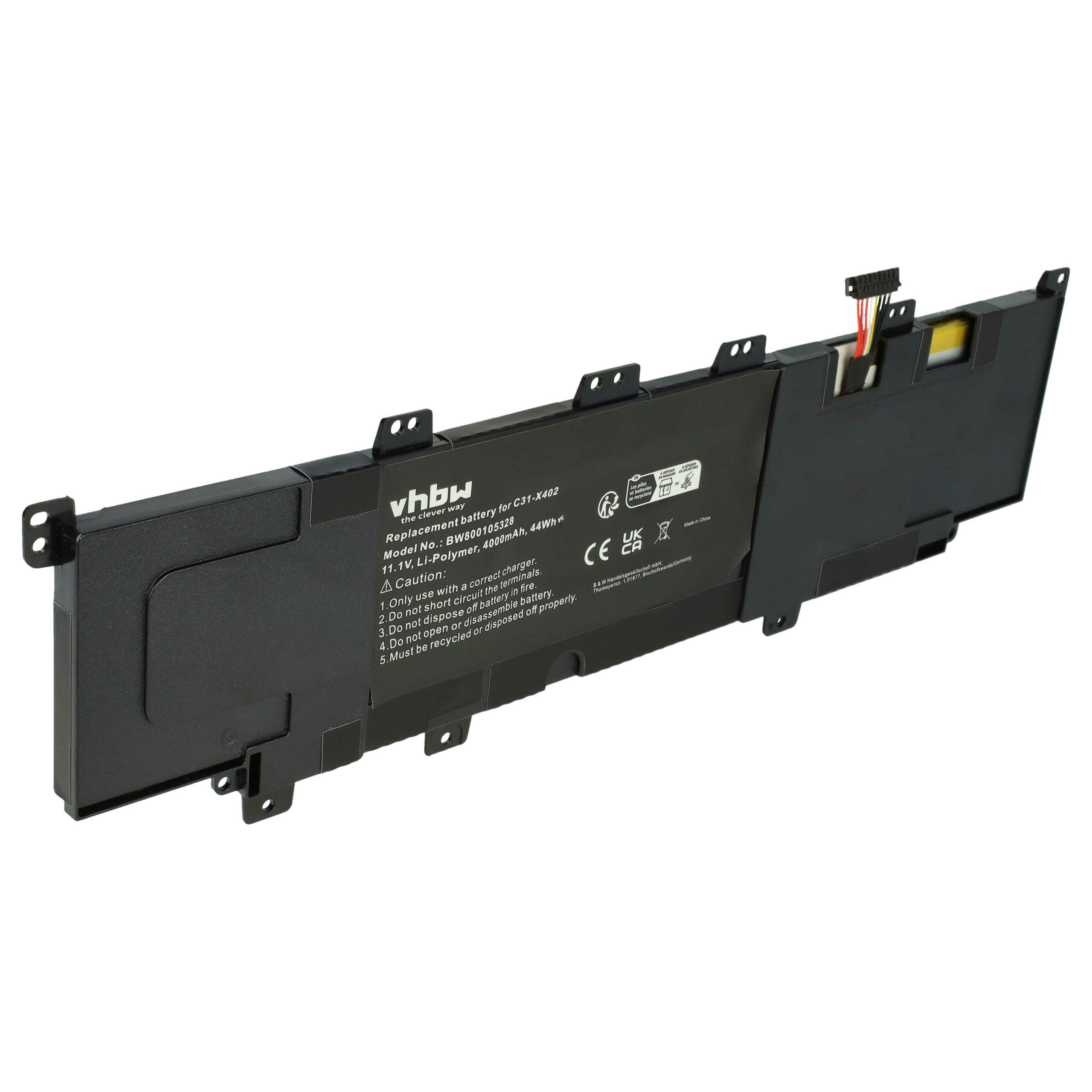 Bateria vhbw para Asus Notebook - Substitui C31-X402 - 4000 mAh 11.1 V Li-polymer - Image 3