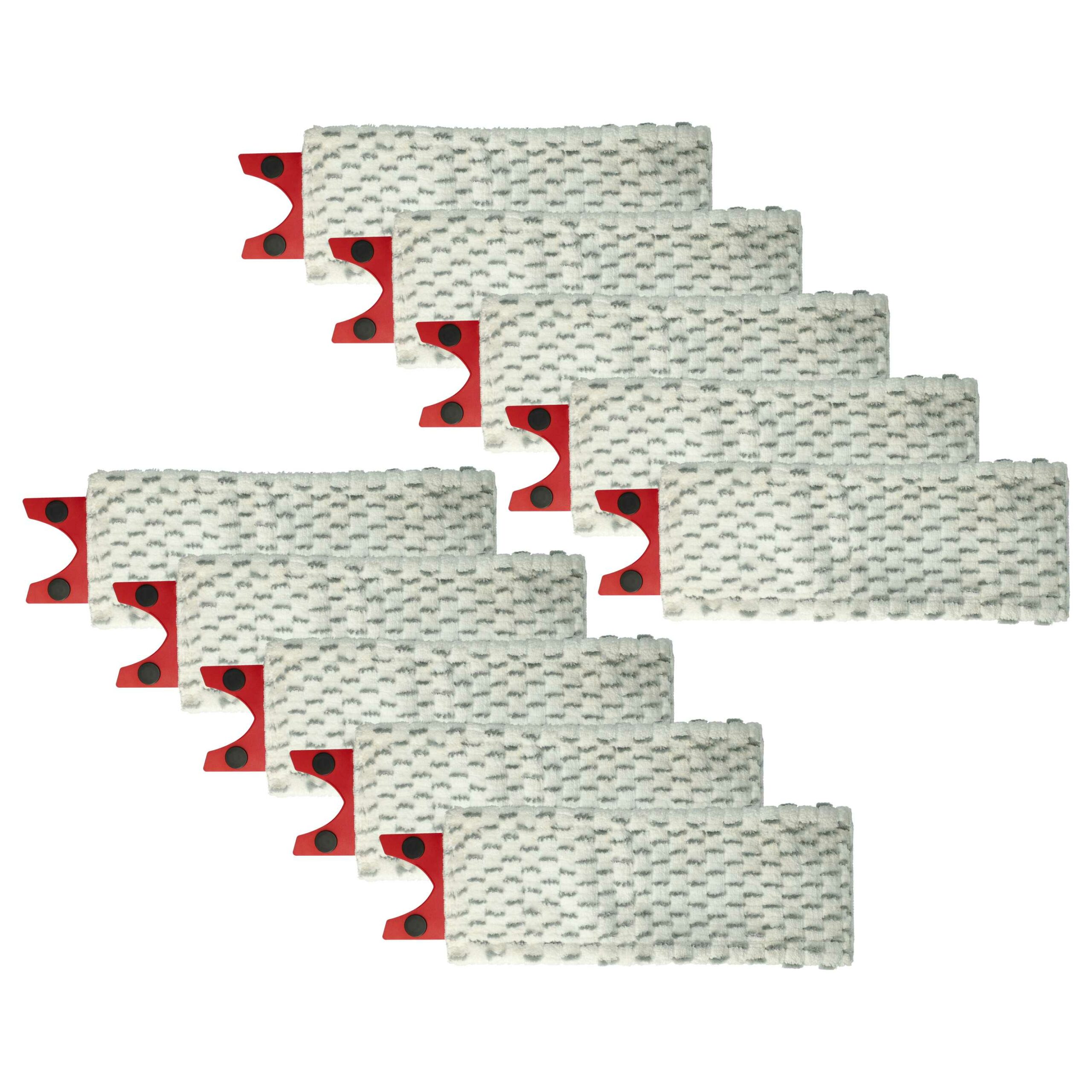 10x Cabeça de Mop em Microfibra para Vileda 1-2 Spray Mop - branco e cinzento