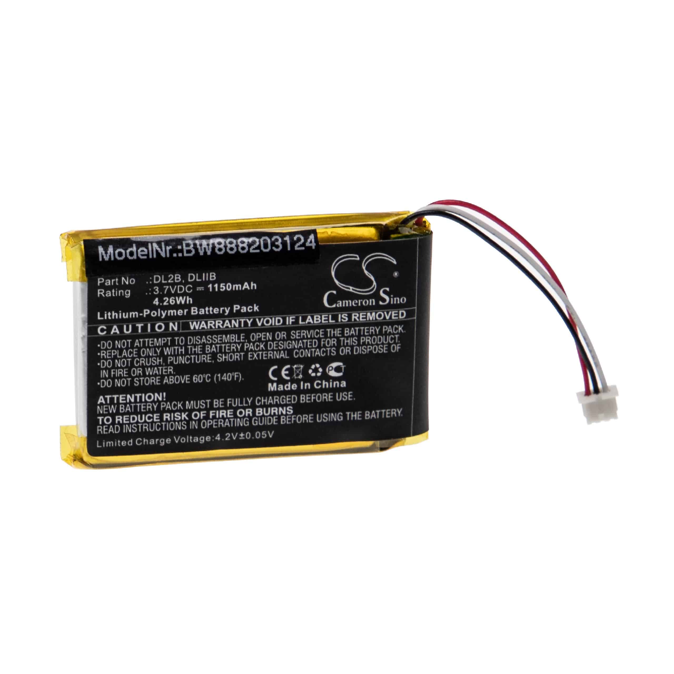 Bateria vhbw para Equipamentos Médicos 3GEN DL2B, DLIIB - 1150 mAh 3.7 V Li-polímero
