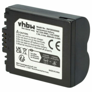 Bateria vhbw compatível com Leica BP-DC5 - 600mAh, 7.2V, Li-Ion