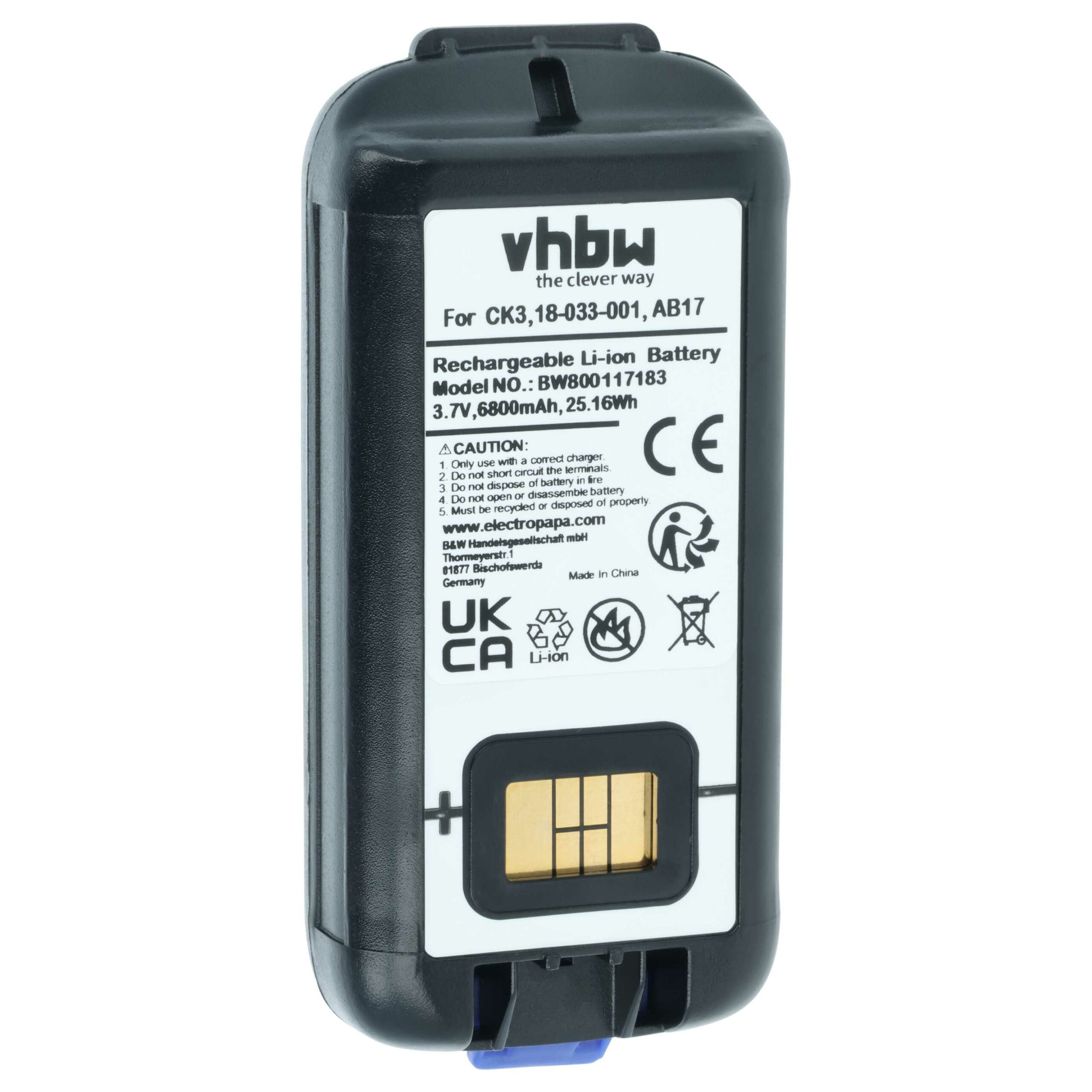 Bateria vhbw para Scanner Intermec POS - 6800 mAh 3.7 V (318-033-021, 318-033-001) - Image 3