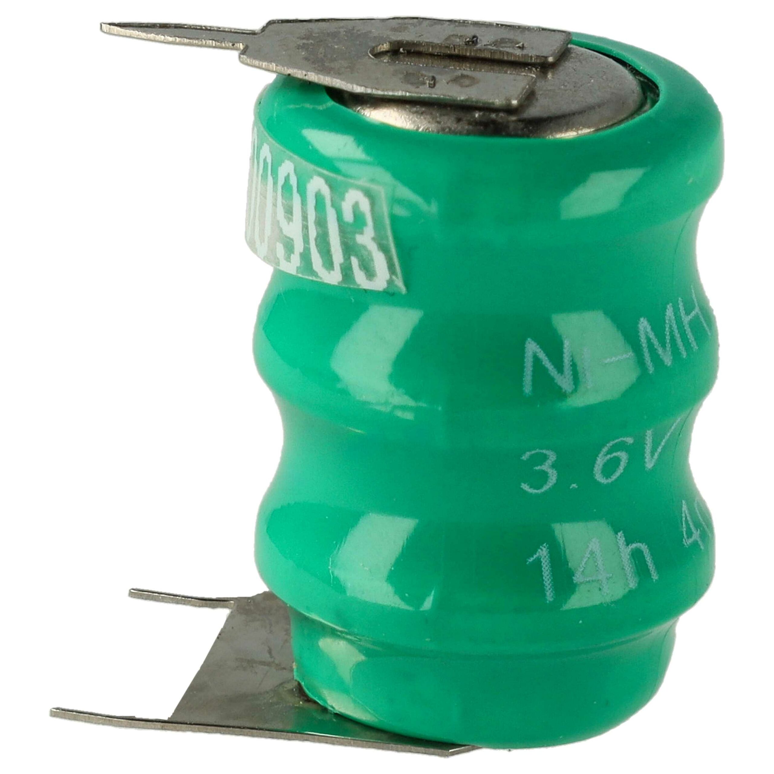 Bateria de Botão Recarregável V40H 3 Pinos 40 mAh 3.6 V NiMH vhbw - Image 2