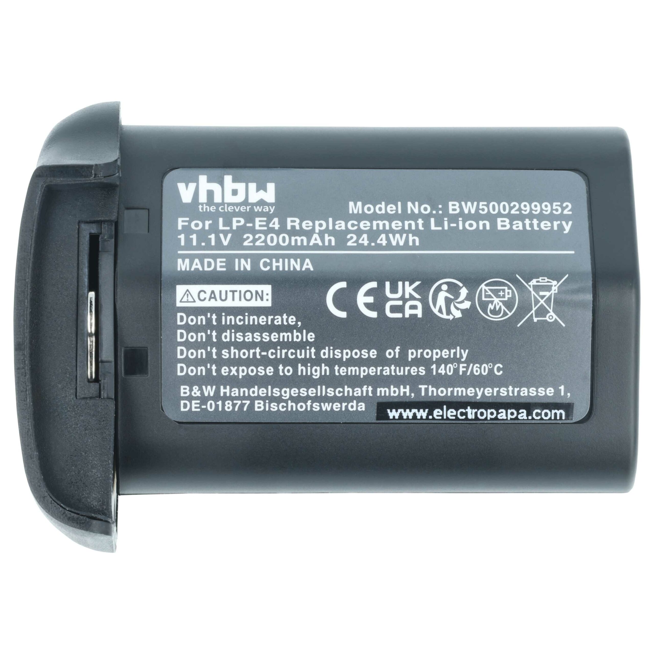 2x Bateria compatível Canon LP-E4N, LP-E4 - 2200mAh, 11.1V, Li-Ion vhbw - Image 3