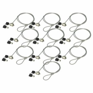 Pack 10x Cadeado Kensington para Portátil, Notebook - Cadeado com Cabo de Aço 1,2 m