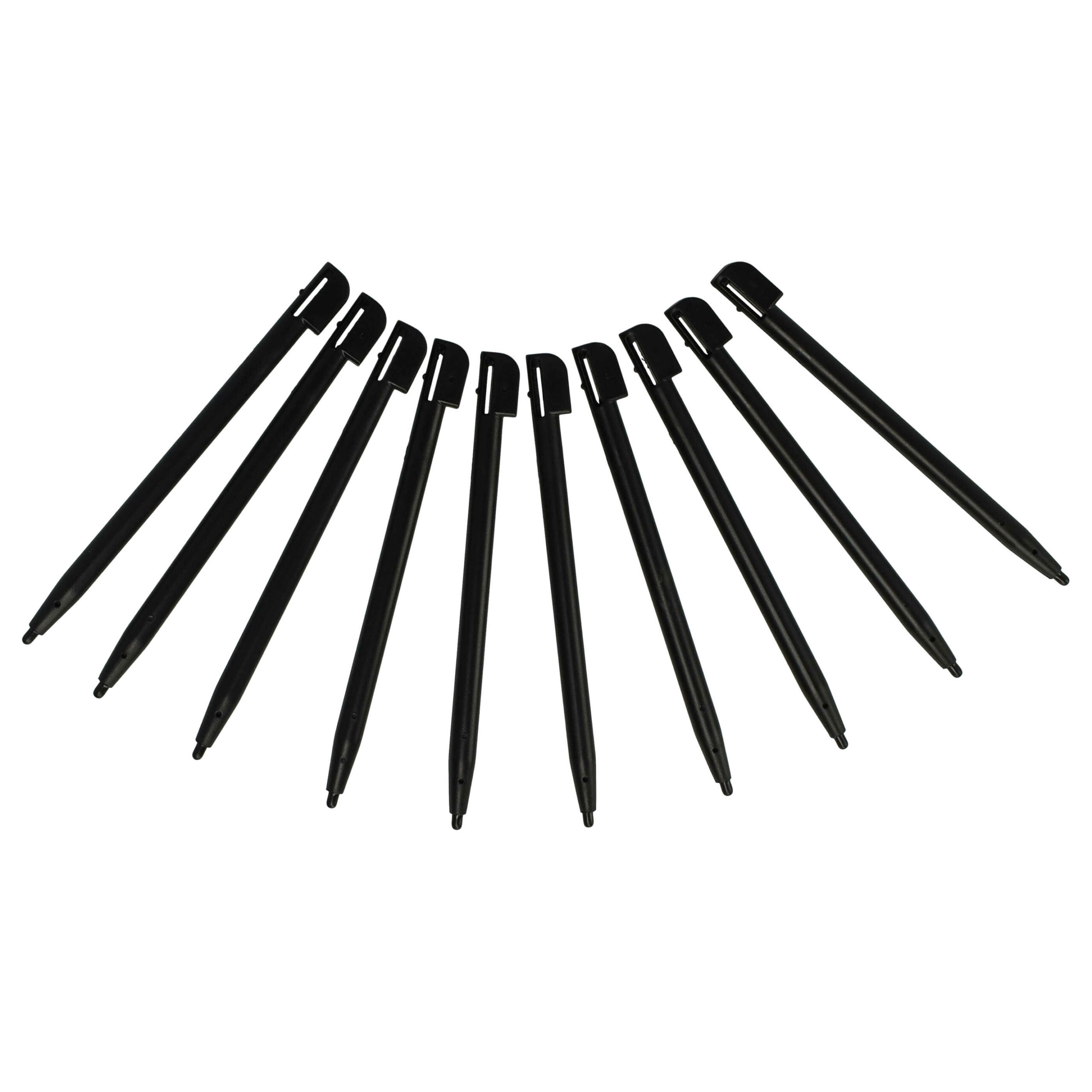 Pack 10 Canetas Touch vhbw para Nintendo DSi, 2DS e DS Lite - Preto