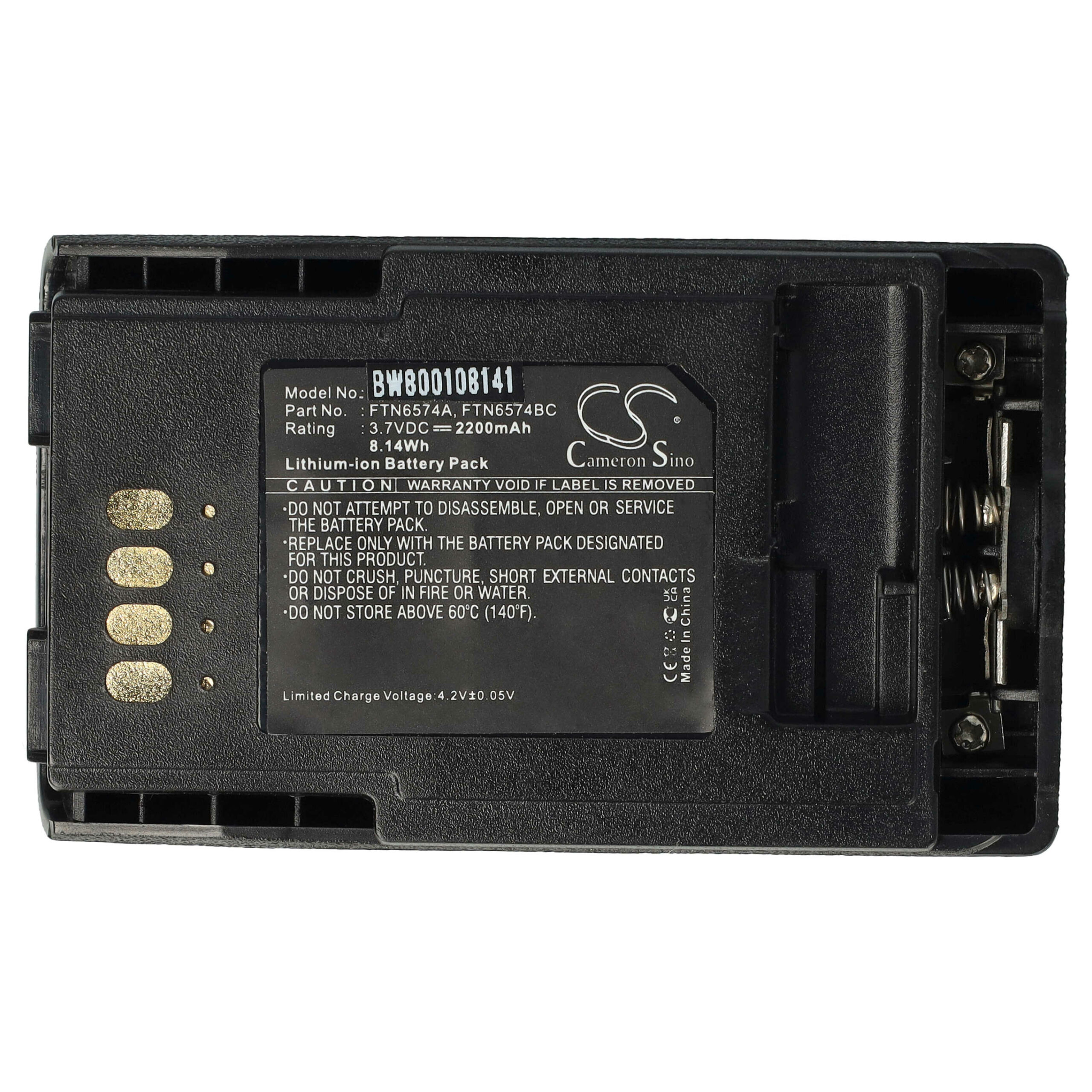 Bateria vhbw para Rádios Motorola AP-6574, PMNN4351, FTN6574BC, FTN6574A, FTN6574 - 2200 mAh 3.7 V Li-Ion - Image 3