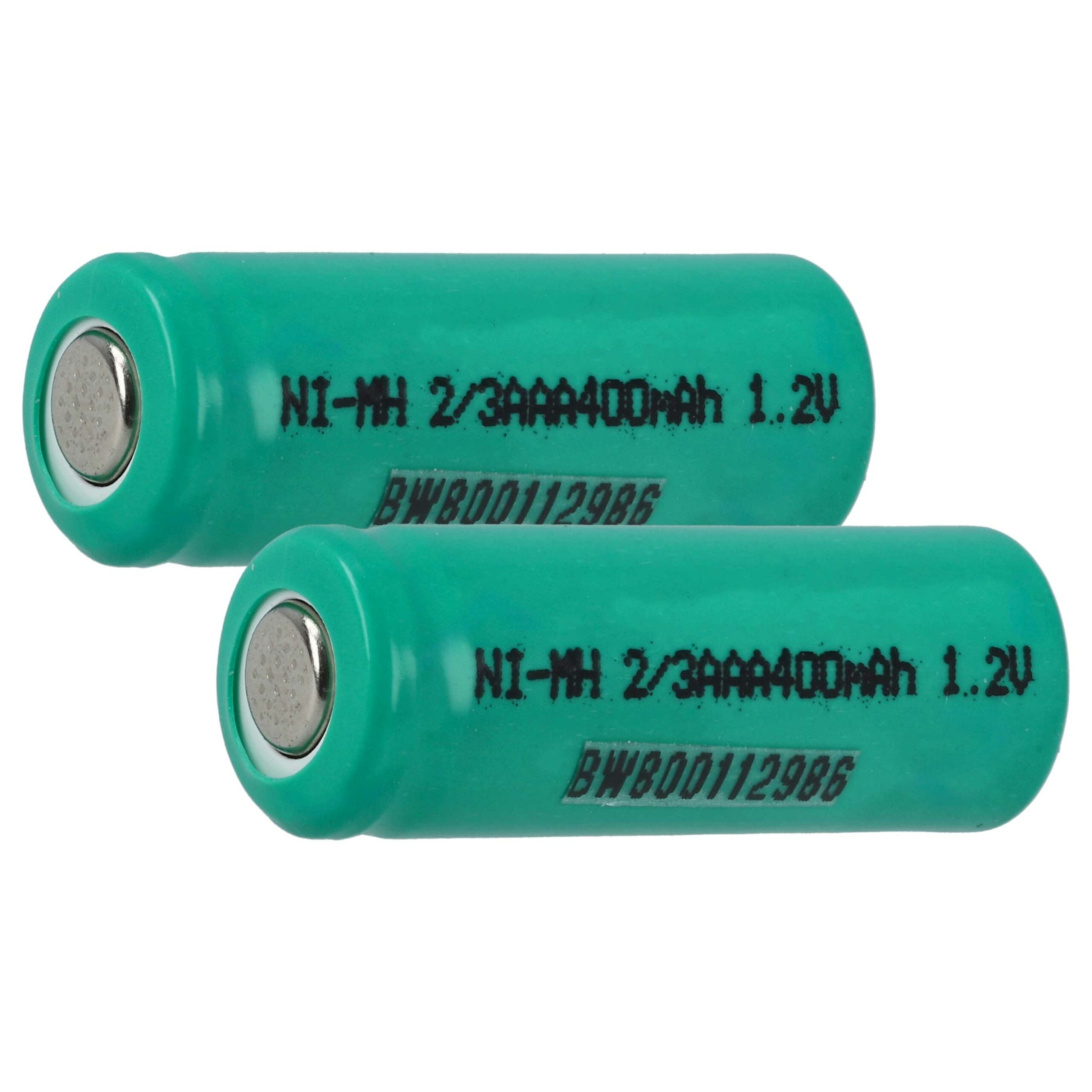 Células de Bateria Recarregável NiMH 2/3AAA 400mAh 1.2V vhbw (2 peças)