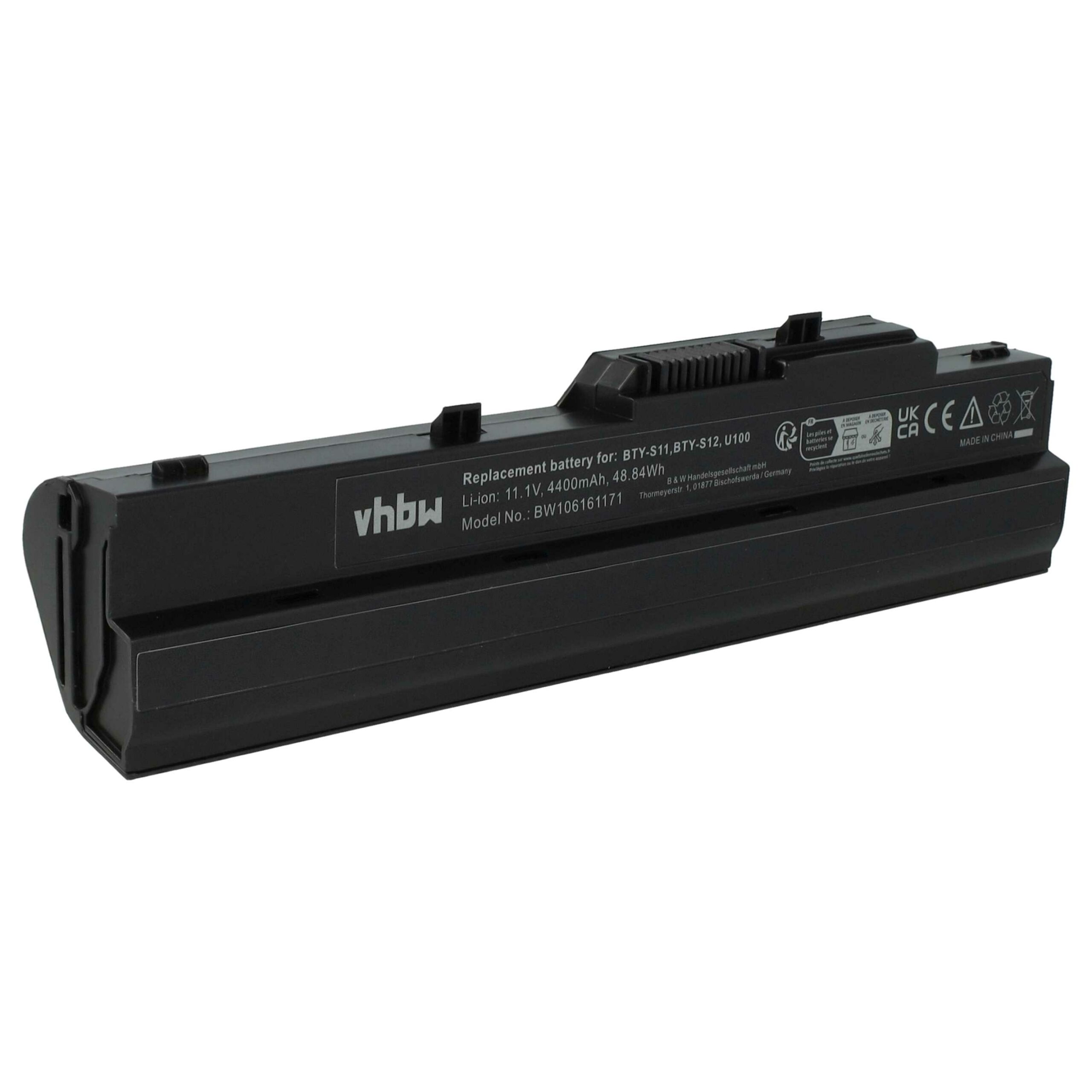 Bateria vhbw para Portátil - Compatível com 40026354, 40025611, 3715A-MS6837D1, 14L-MS6837D1, 40026355 - 4400 mAh 11.1 V Li-Ion