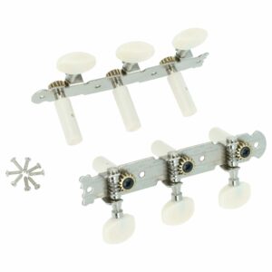 Tarraxa de Guitarra Clássica 3R3L - Pino de 10 mm - Prata/Marfim vhbw